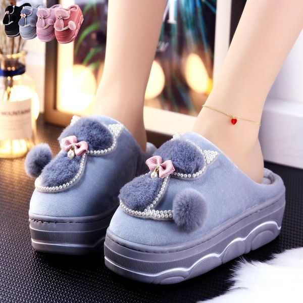 women cute cat home slippers ladies platform indoor winter bow shoes women's warm house footwear woman 2021 non slip female flat, Black
women cute cat home slippers ladies platform indoor winter bow shoes women's warm house footwear woman 2021 non slip female flat, Black