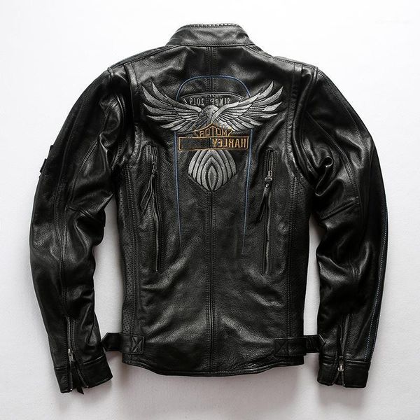 men's leather & faux 2021 fashion genuine men slim fit profession motorcycle biker jacket stand collar cowskin real coat, Black
men's leather & faux 2021 fashion genuine men slim fit profession motorcycle biker jacket stand collar cowskin real coat, Black