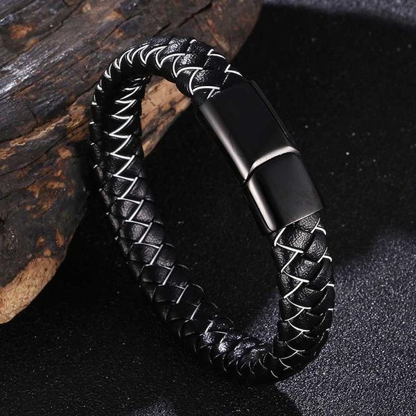 charm bracelets punk men jewelry black white braided leather bracelet stainless steel magnetic clasp fashion bangles wrap bb1083, Golden;silver
charm bracelets punk men jewelry black white braided leather bracelet stainless steel magnetic clasp fashion bangles wrap bb1083, Golden;silver