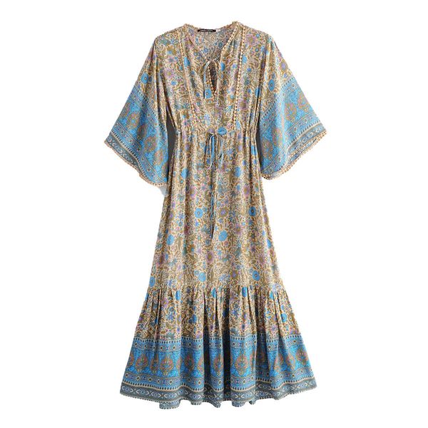 jastie spring summer dress women lace up v-neck flare sleeve boho dresses hippie chic print long dress casual beach vestido 210419, Black;gray
jastie spring summer dress women lace up v-neck flare sleeve boho dresses hippie chic print long dress casual beach vestido 210419, Black;gray