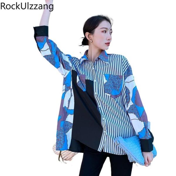 women's blouses & shirts fall long sleeve button up loose pocket patchwork contrast colorblock striped flower shirt ladies women fashio, White
women's blouses & shirts fall long sleeve button up loose pocket patchwork contrast colorblock striped flower shirt ladies women fashio, White