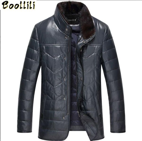 men's leather & faux boollili genuine jacket men sheepskin coat down winter collar slim real jackets, Black
men's leather & faux boollili genuine jacket men sheepskin coat down winter collar slim real jackets, Black