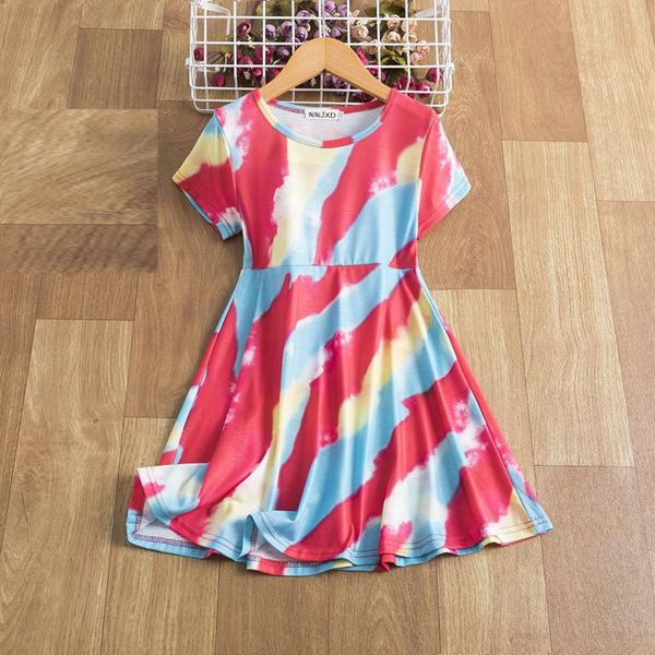 girls dress summer tie-dye striped print princess casual beach skirt kids clothes baby children clothing vestido girl's dresses, Red;yellow
girls dress summer tie-dye striped print princess casual beach skirt kids clothes baby children clothing vestido girl's dresses, Red;yellow