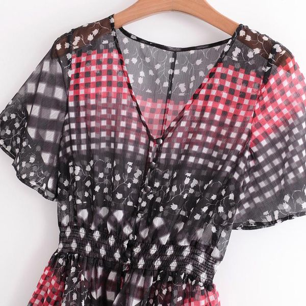 women's blouses & shirts irregular perspective swallowtail for women 2021 collection short sleeve long plaid chiffon blouse, White
women's blouses & shirts irregular perspective swallowtail for women 2021 collection short sleeve long plaid chiffon blouse, White