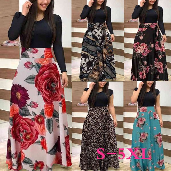 summer women's dress vestido flower print stitching elegant long dresses fashion bodycon vintage maxi dress plus size s-5xl 210423, Black;gray
summer women's dress vestido flower print stitching elegant long dresses fashion bodycon vintage maxi dress plus size s-5xl 210423, Black;gray