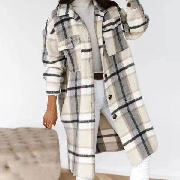 women's wool & blends mandylandy autumn and winter trench coats women long sleeve button lapel casual jackets outwear plaid woolen coat, Black
women's wool & blends mandylandy autumn and winter trench coats women long sleeve button lapel casual jackets outwear plaid woolen coat, Black