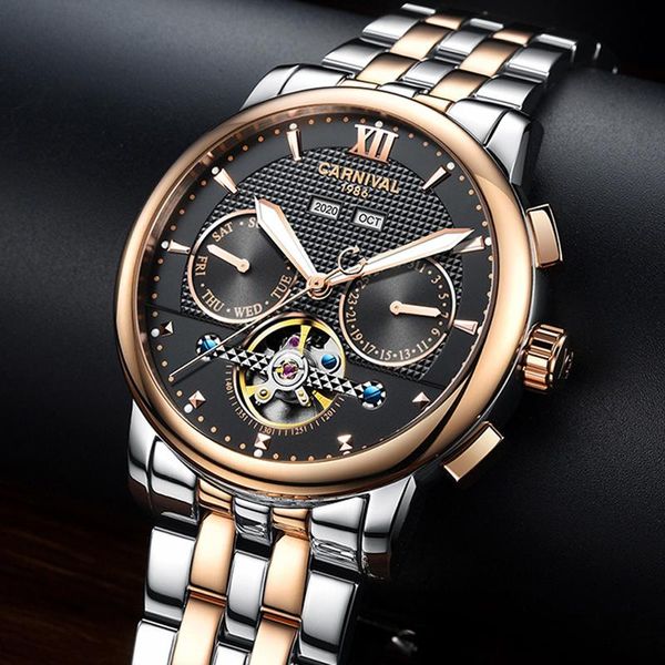 wristwatches perpetual calendar men watch carnival tourbillon stainless steel watches automatic mechanical sport, Slivery;brown
wristwatches perpetual calendar men watch carnival tourbillon stainless steel watches automatic mechanical sport, Slivery;brown