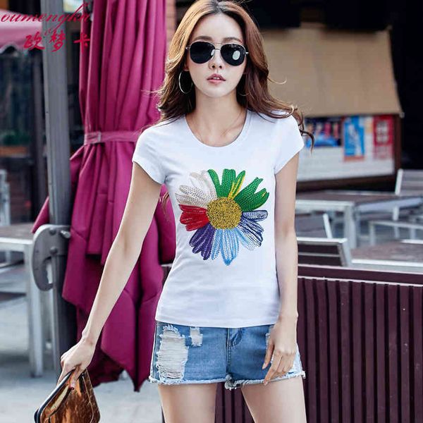 Women's T-Shirt Oumengka Fashion Women Tees Flower Print And Diamonds T-shirt Tops Casual Short Sleeve Cotton T-shirts Plus Size S-4xl CJ75, White
Women's T-Shirt Oumengka Fashion Women Tees Flower Print And Diamonds T-shirt Tops Casual Short Sleeve Cotton T-shirts Plus Size S-4xl CJ75, White