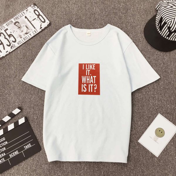 women's t-shirt short summer korean wear versatile loose thin half sleeve clothes 5op7, White
women's t-shirt short summer korean wear versatile loose thin half sleeve clothes 5op7, White