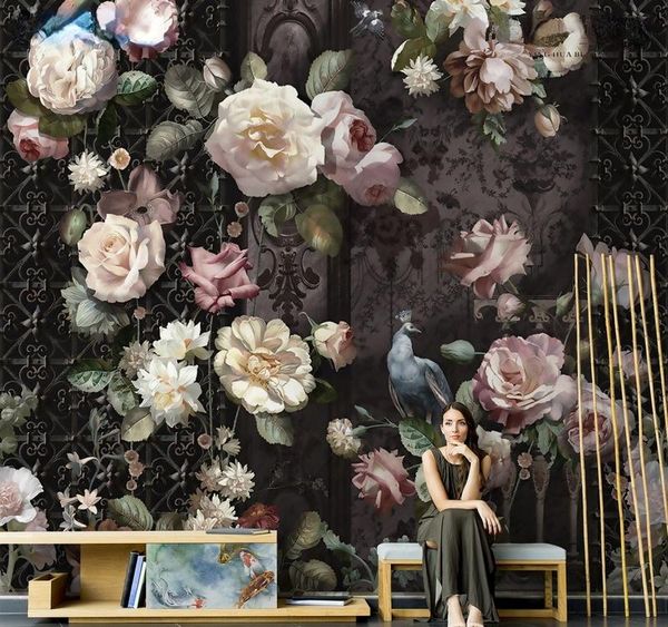 wallpapers 3d wallpaper european retro hand-painted rose flower peacock mural living room tv background
wallpapers 3d wallpaper european retro hand-painted rose flower peacock mural living room tv background