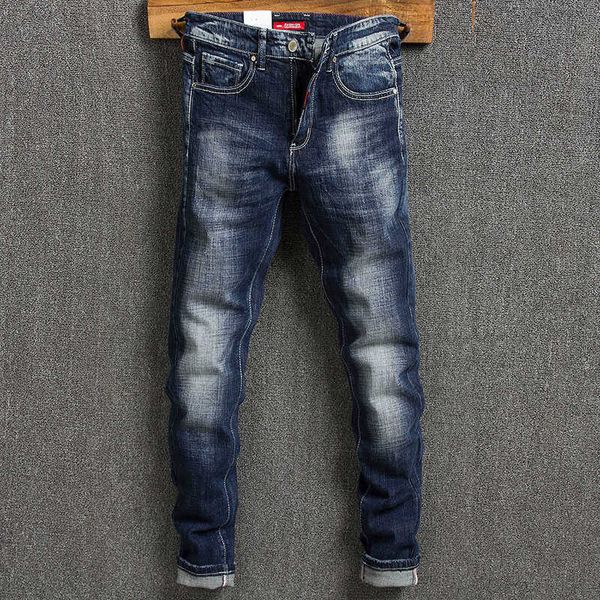 men's jeans ly vintage fashion retro blue elastic cotton slim fit ripped korean style designer denim pencil pants q431
men's jeans ly vintage fashion retro blue elastic cotton slim fit ripped korean style designer denim pencil pants q431