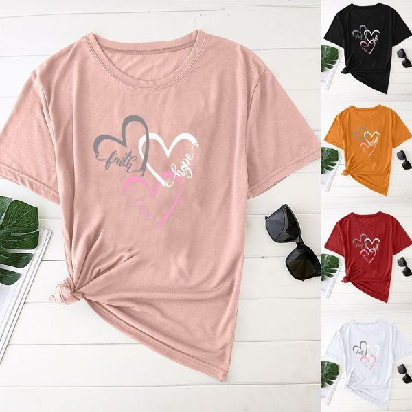 women's t-shirt 2021 valentine's day casual women short sleeve printed o-neck tee female elegant haut femme élé e1, White
women's t-shirt 2021 valentine's day casual women short sleeve printed o-neck tee female elegant haut femme élé e1, White