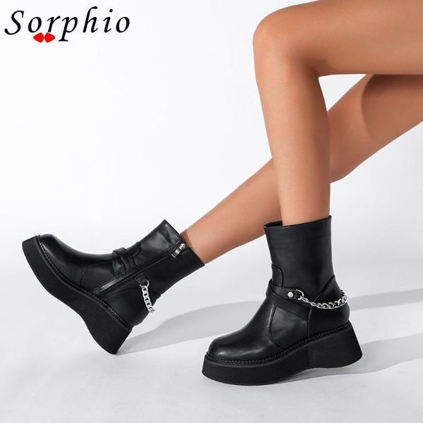 boots female motorcycle for women autumn metal chain design round platform wedges ankle goth women's shoes, Black
boots female motorcycle for women autumn metal chain design round platform wedges ankle goth women's shoes, Black