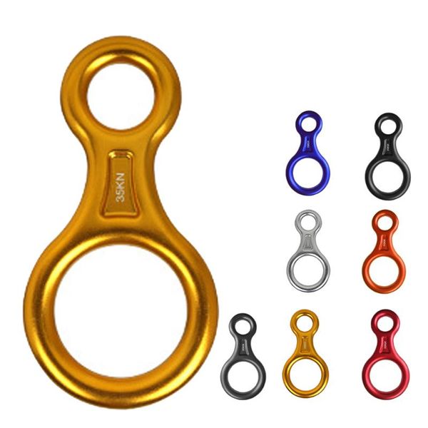 figure 8 shape descender rock climbing rappelling belay device caving rescue canyoning rigging plate cords, slings and webbing
figure 8 shape descender rock climbing rappelling belay device caving rescue canyoning rigging plate cords, slings and webbing