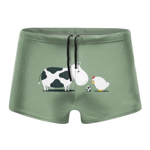 men's shorts cow swim trunks quick dry beach, White;black
men's shorts cow swim trunks quick dry beach, White;black