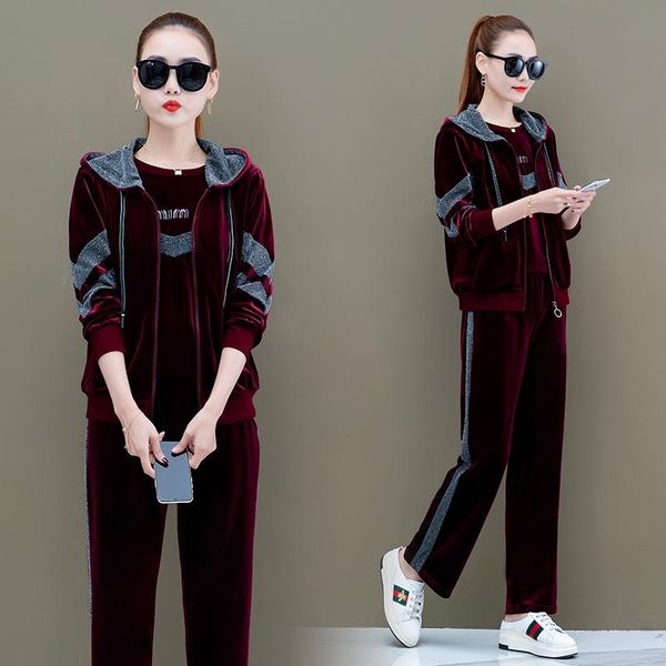 spring women sportswear tracksuit velvet loose hoodie jacket sweatpant running jogger fitness workout casual set sport suit sets, Black;blue
spring women sportswear tracksuit velvet loose hoodie jacket sweatpant running jogger fitness workout casual set sport suit sets, Black;blue