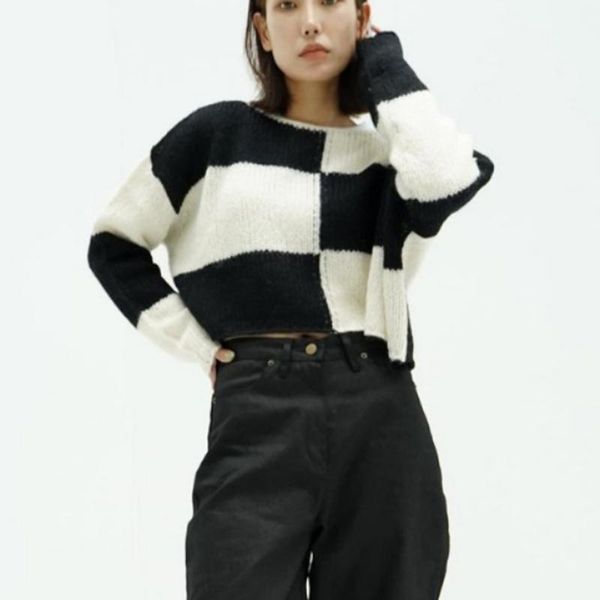 women's sweaters xmax fashion casual o neck women elegant long sleeve short pullover sweater loose panelled plaid ladies, White;black
women's sweaters xmax fashion casual o neck women elegant long sleeve short pullover sweater loose panelled plaid ladies, White;black