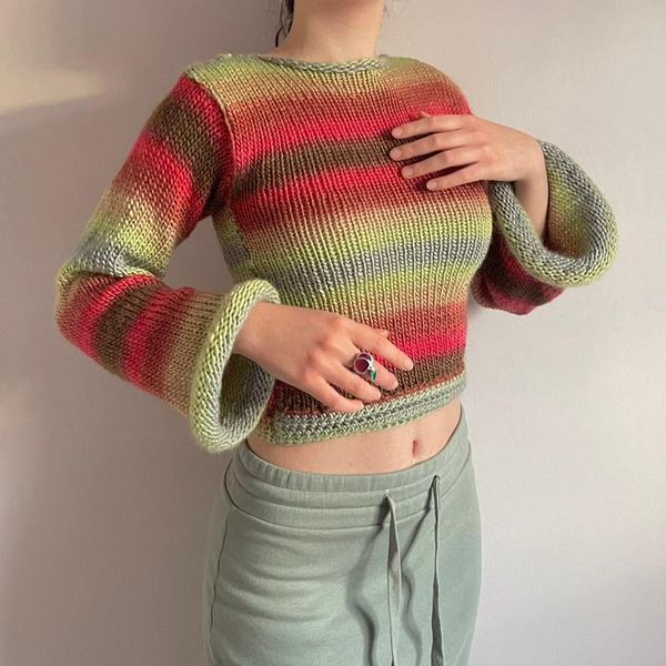 women's sweaters horn long-sleeved o-neck thin cutout sweater striped loose harajuku ladies korean fashion casual knitted top, White;black
women's sweaters horn long-sleeved o-neck thin cutout sweater striped loose harajuku ladies korean fashion casual knitted top, White;black