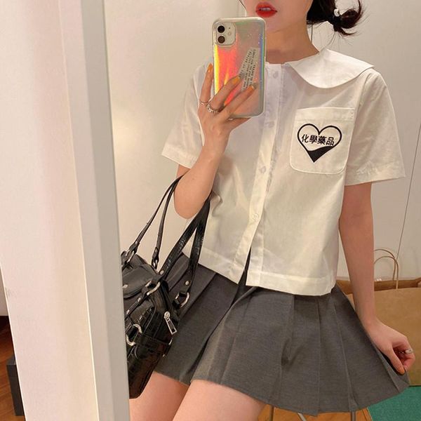 women's blouses & shirts korean style embroidery pocket short sleeve blouse women white loose summer 2021(f4299)
women's blouses & shirts korean style embroidery pocket short sleeve blouse women white loose summer 2021(f4299)