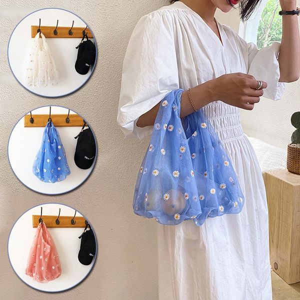 storage bags little daisy lovely mesh fresh shopping bag eco handbag for women spring summer embroidery transparent tote
storage bags little daisy lovely mesh fresh shopping bag eco handbag for women spring summer embroidery transparent tote