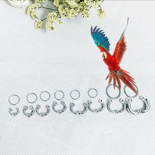 

2 pcs parrot leg ring alloy outdoor flying activity pet birds foot rings pigeon supplies safe durable training accessories, Silver