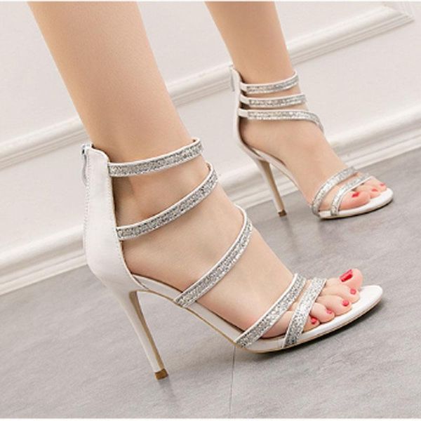sandals women's high heels banquet shoes fashion party cross belt, Black 
sandals women's high heels banquet shoes fashion party cross belt, Black