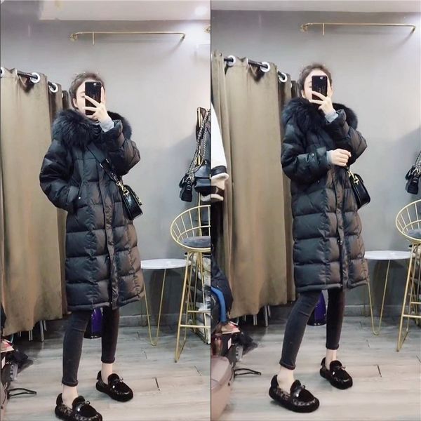winter long hooded white duck down jacket women casual thick warn real fur collar coat female office lady 210520, Black
winter long hooded white duck down jacket women casual thick warn real fur collar coat female office lady 210520, Black