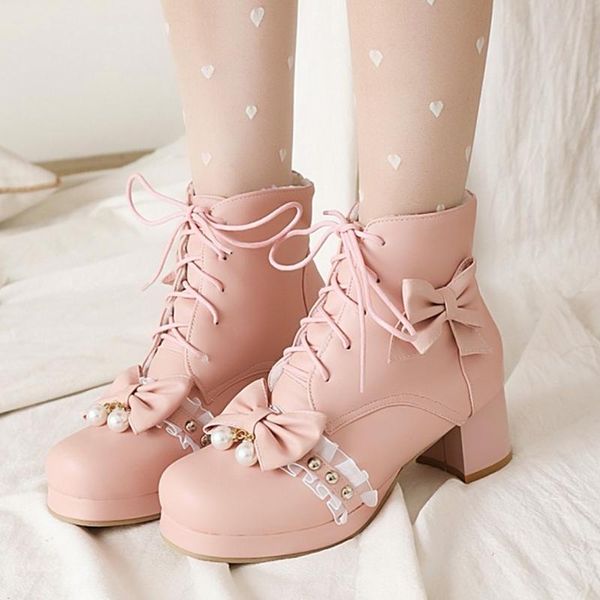 boots customized big size 46 fashion lolita shoes girl pearl butterfly-knot ankle round toe lace up short cute, Black
boots customized big size 46 fashion lolita shoes girl pearl butterfly-knot ankle round toe lace up short cute, Black