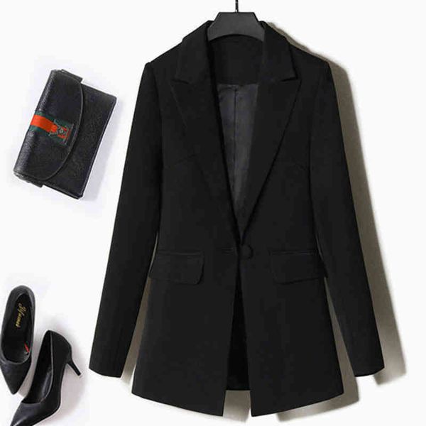 women's suits & blazers peonfly spring autumn solid color elegant black blazer women jacket korean style loose single button long sleev, White;black
women's suits & blazers peonfly spring autumn solid color elegant black blazer women jacket korean style loose single button long sleev, White;black