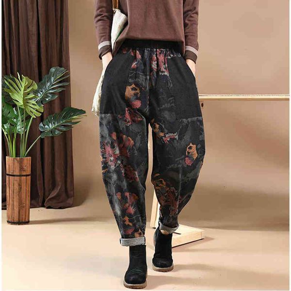 capris arrival spring fall arts female style vintage waistline print loose big casual pocket harem pants plus size s482, Black;white
capris arrival spring fall arts female style vintage waistline print loose big casual pocket harem pants plus size s482, Black;white