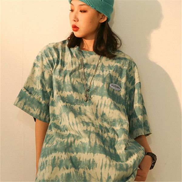women's t-shirt 2021 summer style retro distressed tie-dye round neck short-sleeved female trend korean loose mid-length, White
women's t-shirt 2021 summer style retro distressed tie-dye round neck short-sleeved female trend korean loose mid-length, White