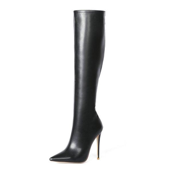 boots super high heel knee faxu leather women zipper pointed toe long autumn winter ladies shoes, Black
boots super high heel knee faxu leather women zipper pointed toe long autumn winter ladies shoes, Black