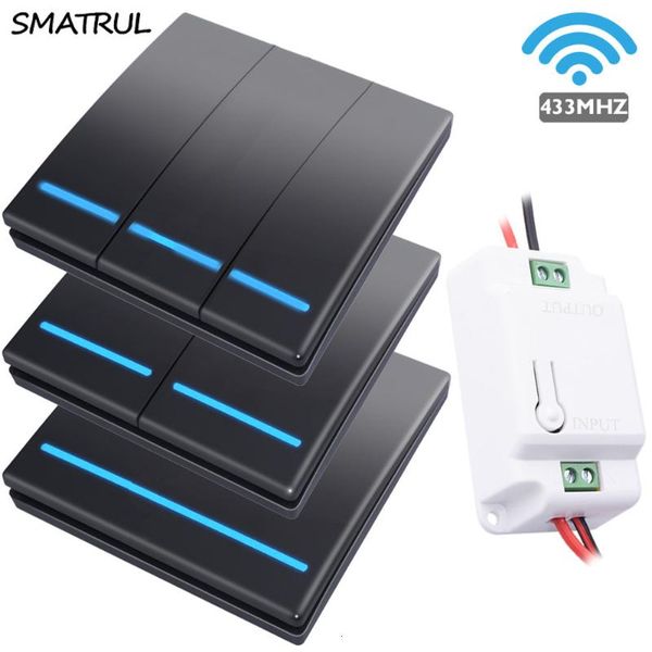 smart home control smatrul 1/2/3 gang 433mhz push light interruptor rf wireless remote 110v 220v receptor tile panel dialog
smart home control smatrul 1/2/3 gang 433mhz push light interruptor rf wireless remote 110v 220v receptor tile panel dialog