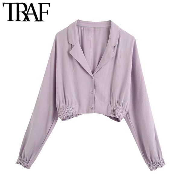 traf women fashion button-up cropped blouses vintage v neck long sleeve female shirts blusas chic 210415, White
traf women fashion button-up cropped blouses vintage v neck long sleeve female shirts blusas chic 210415, White