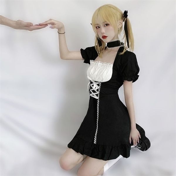 qweek womens maid dress kawaii lolita outfit french milkmaid costumes cosplay bandage waitress dress puff sleeve uniform, Black;gray
qweek womens maid dress kawaii lolita outfit french milkmaid costumes cosplay bandage waitress dress puff sleeve uniform, Black;gray
