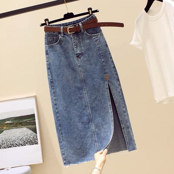 skirts high waist split denim women's mid length summer thin 2021 a-line buttock skirt, Black
skirts high waist split denim women's mid length summer thin 2021 a-line buttock skirt, Black