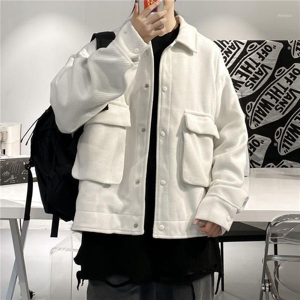 men's jackets autumn korean style short coat fashion solid color casual jacket men streetwear wild loose big pocket mens, Black;brown
men's jackets autumn korean style short coat fashion solid color casual jacket men streetwear wild loose big pocket mens, Black;brown
