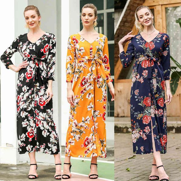 casual dresses elegant flower women vintage print v neck long sleeve split beach dress autumn high waist sashes lady vestido ewsr, Black;gray
casual dresses elegant flower women vintage print v neck long sleeve split beach dress autumn high waist sashes lady vestido ewsr, Black;gray