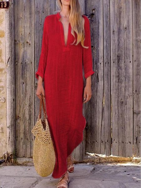 women kaftan boho cotton long sleeve plain casaul oversized loose summer beach sundress casual dresses, Black;gray
women kaftan boho cotton long sleeve plain casaul oversized loose summer beach sundress casual dresses, Black;gray
