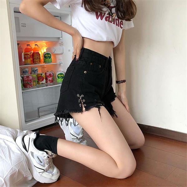 women's shorts 2021 women hole jeans plus size casual side bandage denim summer solid high wasit bottoms harajuku 9531, White;black
women's shorts 2021 women hole jeans plus size casual side bandage denim summer solid high wasit bottoms harajuku 9531, White;black
