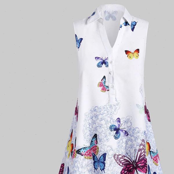4 summer casual women dresses plus size sleeveless butterfly print office wear blusas mujer, Black;gray
4 summer casual women dresses plus size sleeveless butterfly print office wear blusas mujer, Black;gray