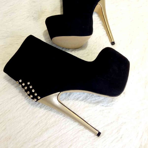 boots women's ankle ivet shoes 16cm high thin heel 4cm platform fashion heels metal plates buckle boots size us15, Black
boots women's ankle ivet shoes 16cm high thin heel 4cm platform fashion heels metal plates buckle boots size us15, Black