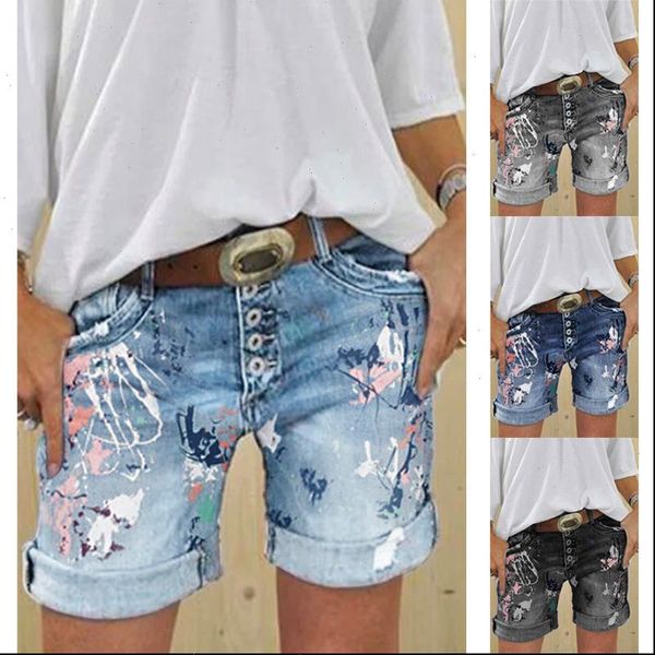 plus size casual straight women jean vintage denim short pants shorts summer print jeans, Blue
plus size casual straight women jean vintage denim short pants shorts summer print jeans, Blue