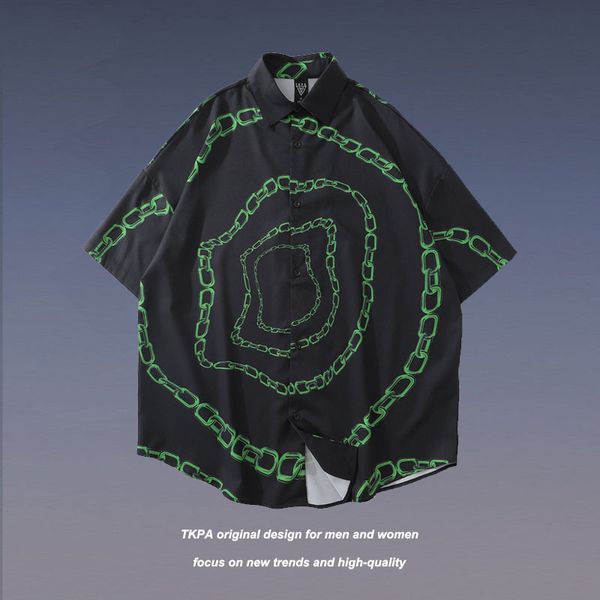 tkpa yuansuchao brand versatile loose chain short sleeve shirt net red mourning is guochao hip hop rap rock shirt, White;black
tkpa yuansuchao brand versatile loose chain short sleeve shirt net red mourning is guochao hip hop rap rock shirt, White;black