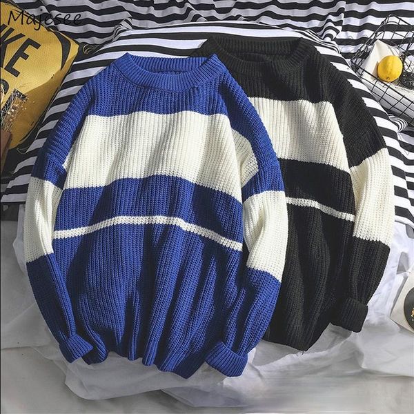 men's sweaters men pullover winter panelled striped couples simple o-neck knitted sweater male chic harajuku korean style loose warm st, White;black
men's sweaters men pullover winter panelled striped couples simple o-neck knitted sweater male chic harajuku korean style loose warm st, White;black