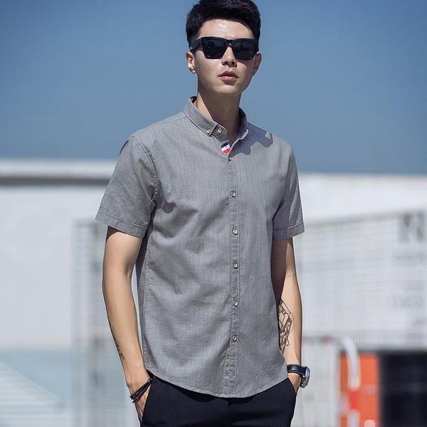 summer men shirt slim fit vintage button linen korean clothes plus size short sleeve casual shirts male 5xl men's, White;black
summer men shirt slim fit vintage button linen korean clothes plus size short sleeve casual shirts male 5xl men's, White;black