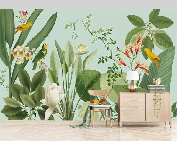 wallpapers custom size murals 3d southeast asia tropical rainforest banana leaf birds and flowers background wall self adhesive
wallpapers custom size murals 3d southeast asia tropical rainforest banana leaf birds and flowers background wall self adhesive