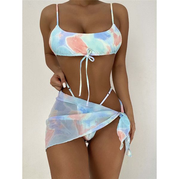 new tie dye thong bikini female swimsuit women swimwear three-pieces bikini set with sarong bather bathing suit swim k2914
new tie dye thong bikini female swimsuit women swimwear three-pieces bikini set with sarong bather bathing suit swim k2914