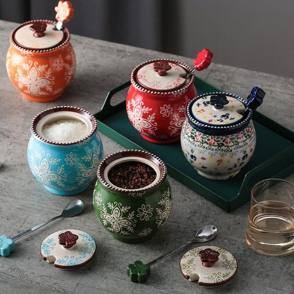 kitchen hand-painted ceramic seasoning pot set spoon cover one combination jar salt bowl sugar storage bottles & jars
kitchen hand-painted ceramic seasoning pot set spoon cover one combination jar salt bowl sugar storage bottles & jars