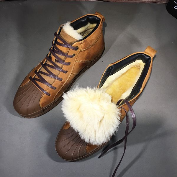 men boots genuine leather winter men shoes thicking wool warm snow boots for male outdoor tooling shoes man lace up ankle boots, Black
men boots genuine leather winter men shoes thicking wool warm snow boots for male outdoor tooling shoes man lace up ankle boots, Black